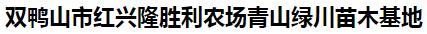  双鸭山市红兴隆胜利农场青山绿川苗木基地