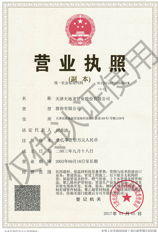  天津天地龙管业股份有限公司