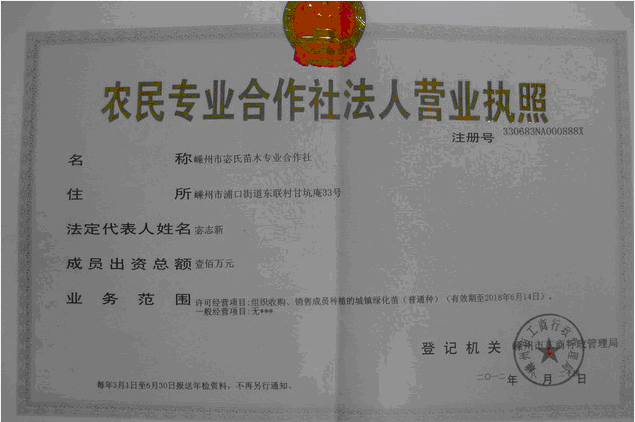  嵊州市宓氏苗木专业合作社